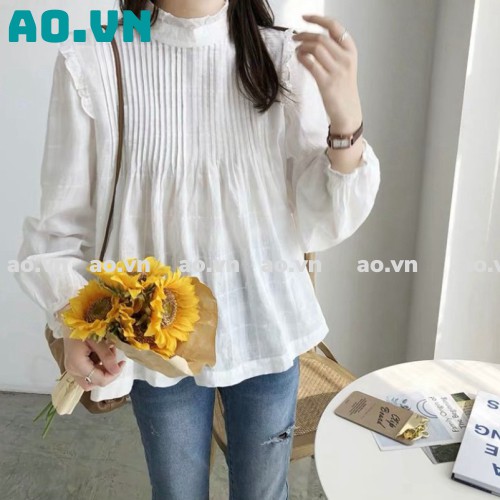 {ao.vn} áo babydoll tiểu thư A254 cổ bèo ly ngực quảng châu Thời trang Xmin HIHISHOPHAHA | BigBuy360 - bigbuy360.vn