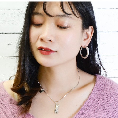 Bông Tai Nữ Khoen Tròn To Cá Tính Titan Ko Đen TT 3343