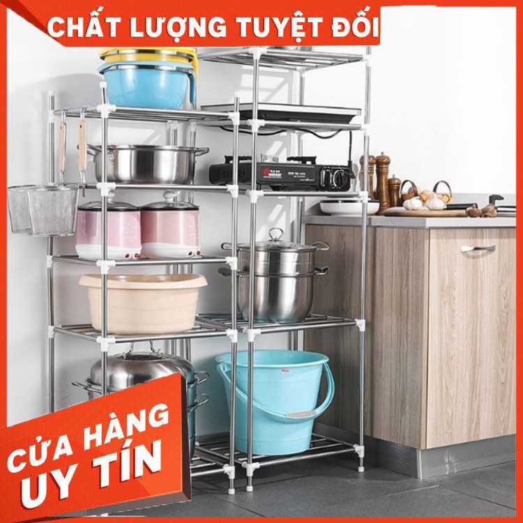 kệ để xoong nồi , giá để đồ 5 tầng inox