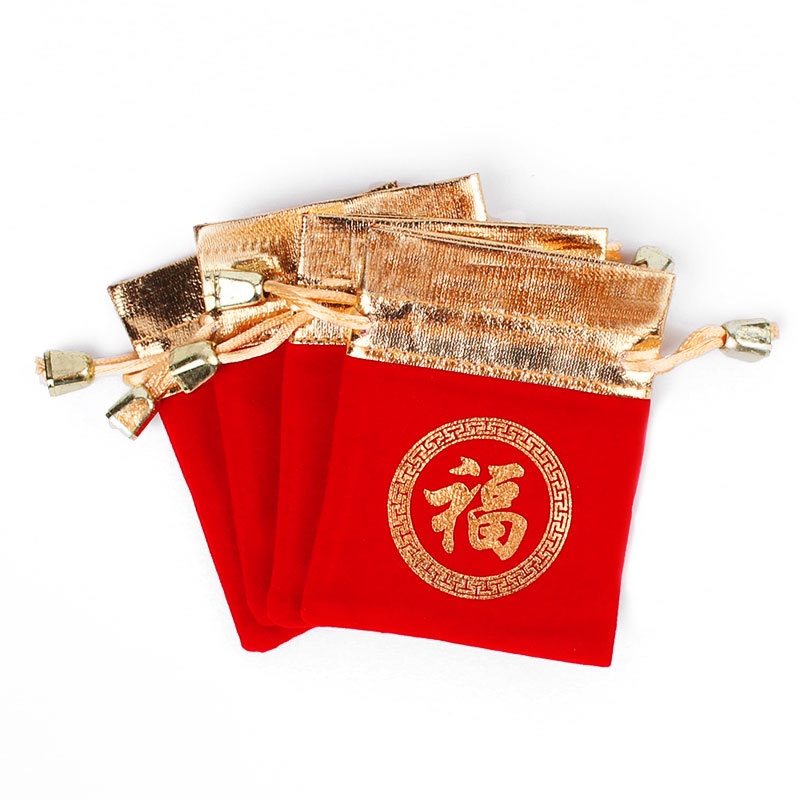 Túi nhung đỏ dây rút ,túi đựng trang sức kích thước 10*12cm