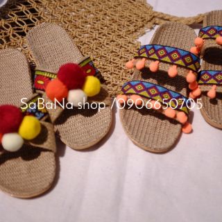 Dép cói cục bông mẫu mới