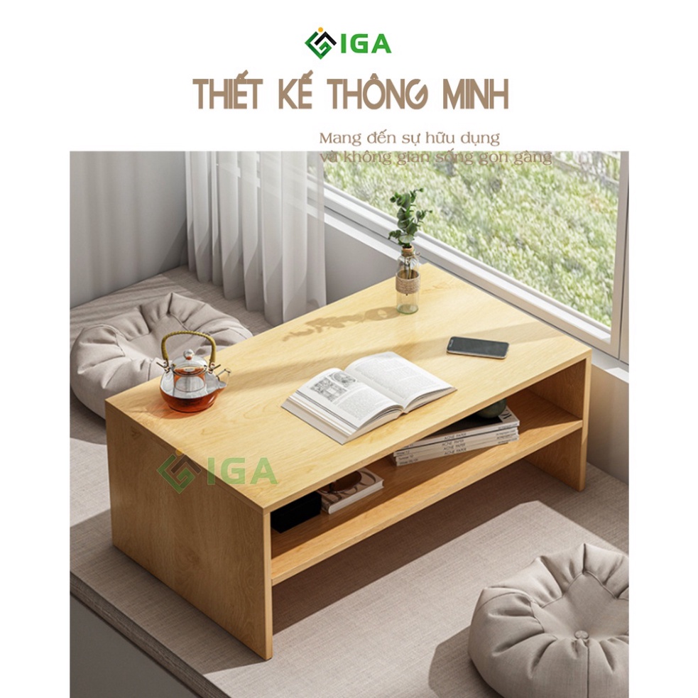 Bàn trà đa năng IGA 2 tầng ngồi bệt, bàn học bàn trang điểm hiện đại- GP147A/ GP147C
