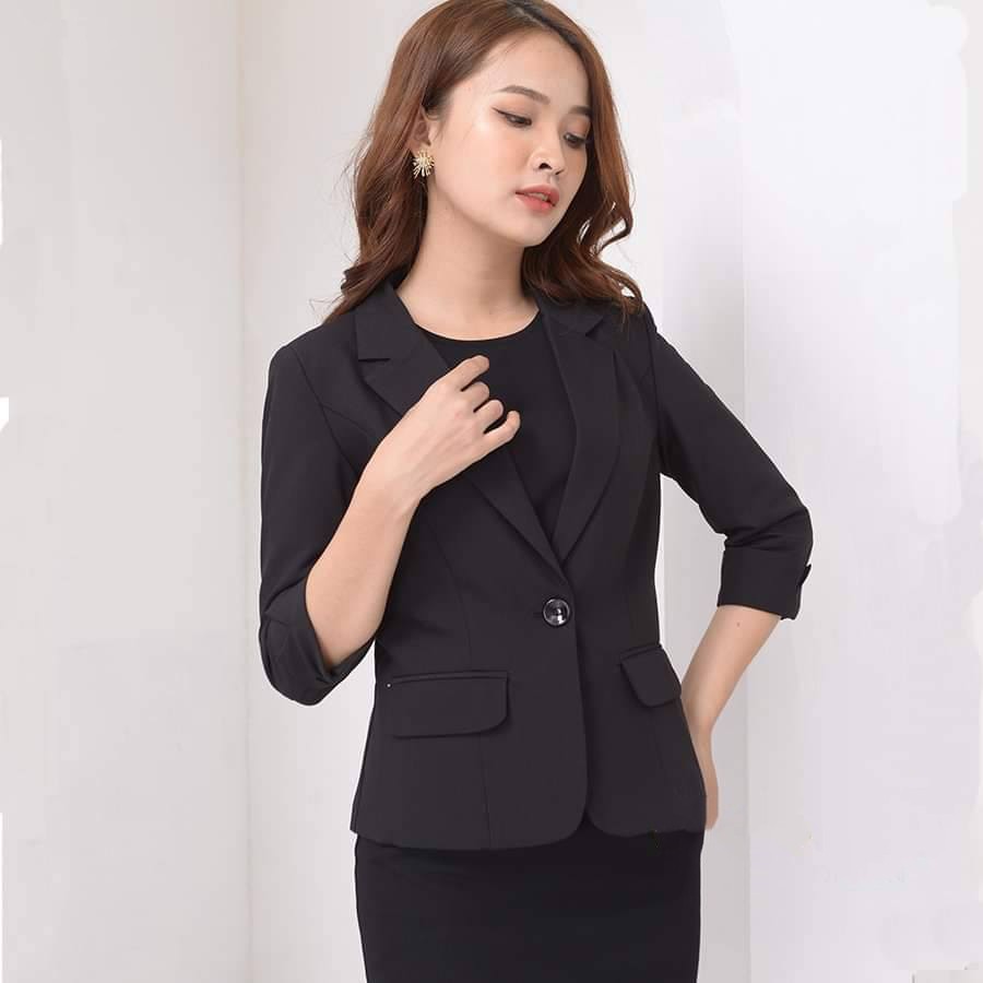 Vest nữ hàn quốc tay ngắn thanh lịch chất đẹp, lên form chuẩn có size to(bigsize) | BigBuy360 - bigbuy360.vn