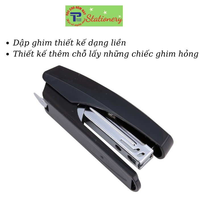 Dập ghim #10 Deli, 15 trang, trắng, đen dùng cho học sinh, văn phòng - 1 cái E0238