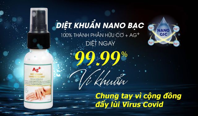 Diệt khuẩn nano bạc - sp hữu cơ 100% - dung tích 250ml