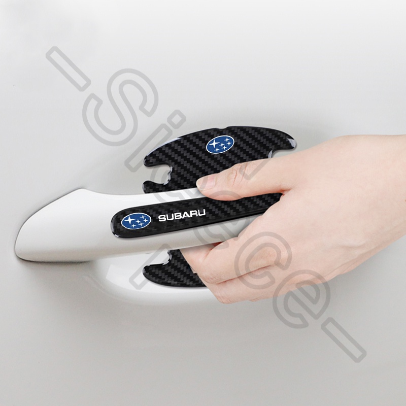 Sieece MiếNg DáN Tay NắM CửA Ô Tô Sợi Carbon MiếNg DáN HõM CửA Ô Tô MiếNg DáN ChốNg Va ĐậP CửA Miếng Dán Bảo Vệ Viền Cửa Dán Xe Cho Subaru Forester Outback XV Impreza WRX STI Levorg BRZ