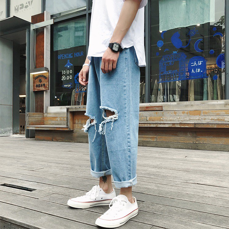 Quần jean nam nữ Hàn Quốc dáng rộng Trousers Loose SCT7TR66