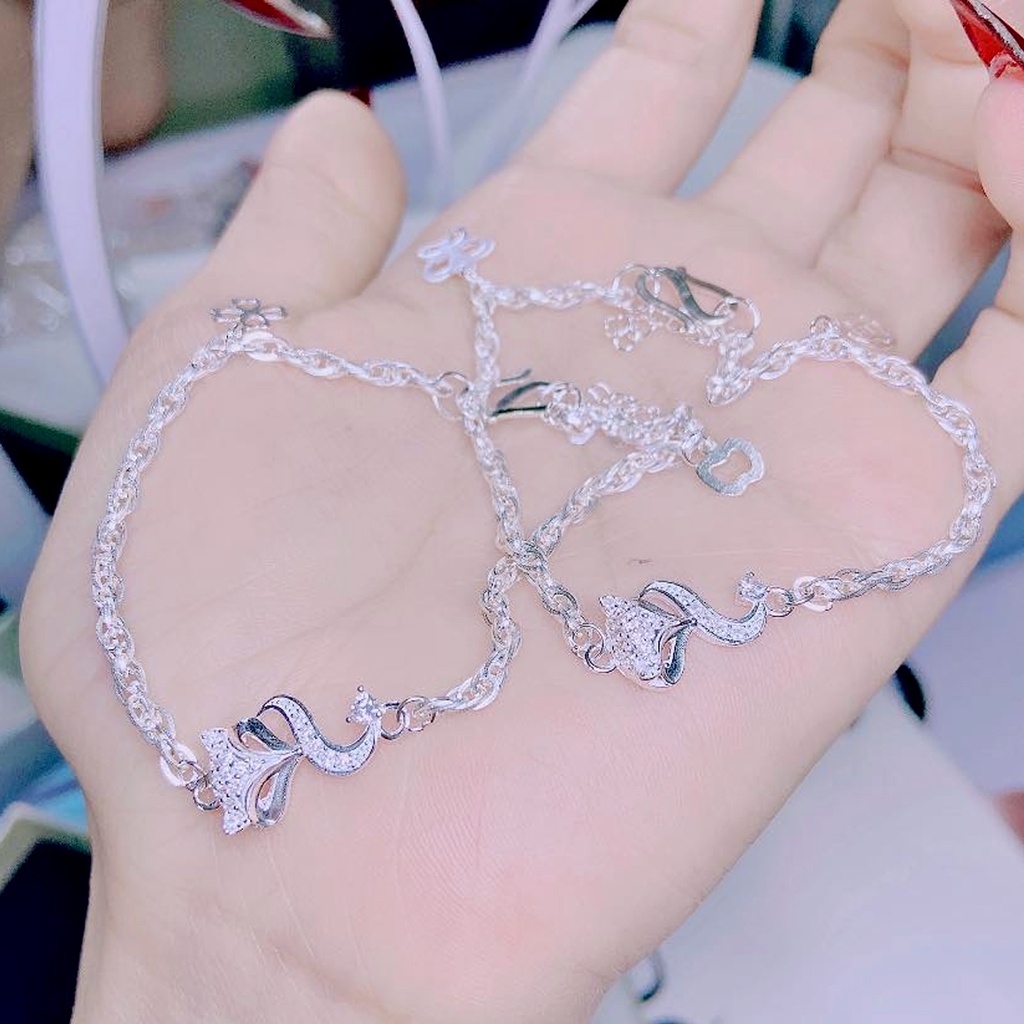 Vòng lắc tay bạc ta PANSY thiết kế hồ ly đính đá sang trọng