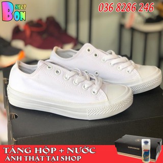 Giày Thể Thao Sneaker Chuck Trắng Full Thấp Cổ Đủ Size