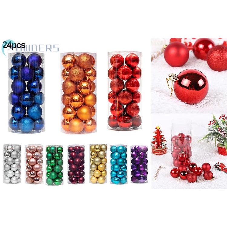 Set 24 Trái Châu Trang Trí Giáng Sinh Năm Mới