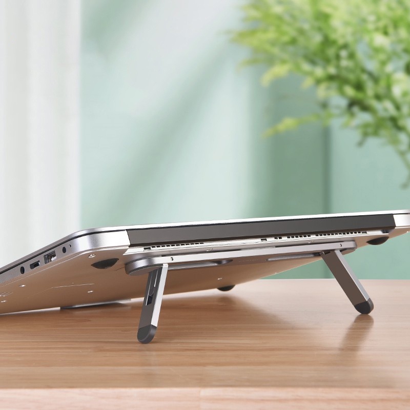 Giá đỡ laptop, máy tính bảng bằng nhôm có thể điều chỉnh được độ cao, đế tản nhiệt kê laptop nhôm - DODO