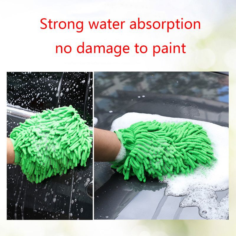 Găng tay rửa xe chất liệu microfiber mềm mại an toàn tiện dụng