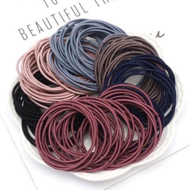 (Có sẵn) - combo 100 chun buộc tóc nhiều màu