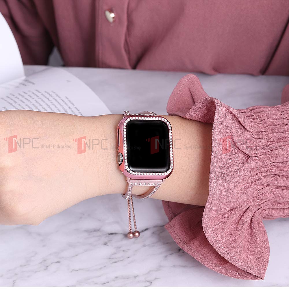 Ốp Bảo Vệ Đồng Hồ iWatch Đính Đá Sang Trọng dành cho Series 7 kích thước 41mm 45mm Chống Trầy Xước Va Đập