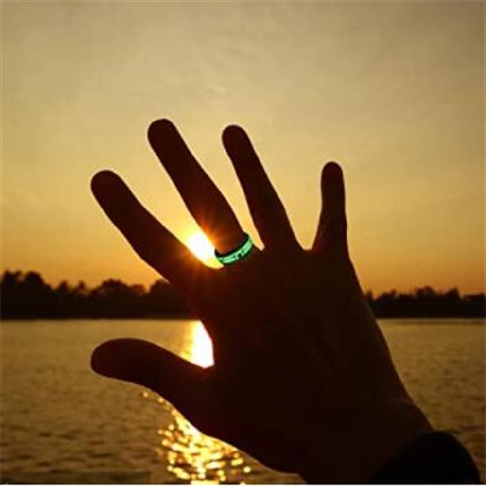 Nhẫn Dạ Quang Hình Nhịp Tim Màu Sắc Cho Cặp Đôi|Nhẫn Thép Không Gỉ Nhiều Màu Sắc Phát Sáng