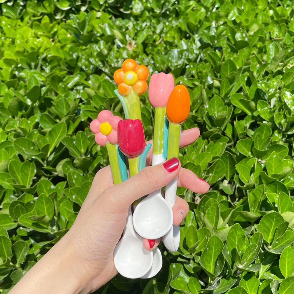 Muỗng Ăn Kem Hình Hoa Tulip Cách Nhiệt Tiện Dụng