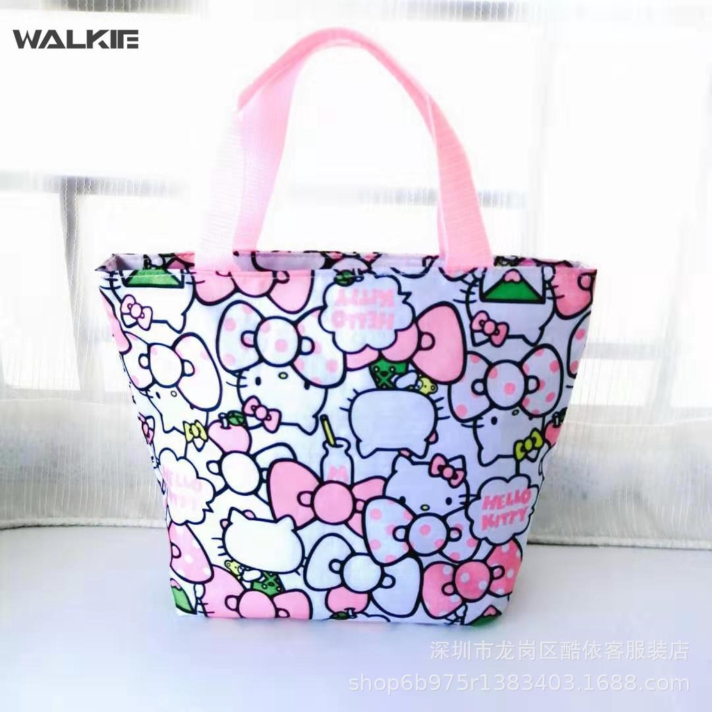 SANRIO Túi Đựng Hộp Cơm Trưa In Hình hello kitty Đáng Yêu