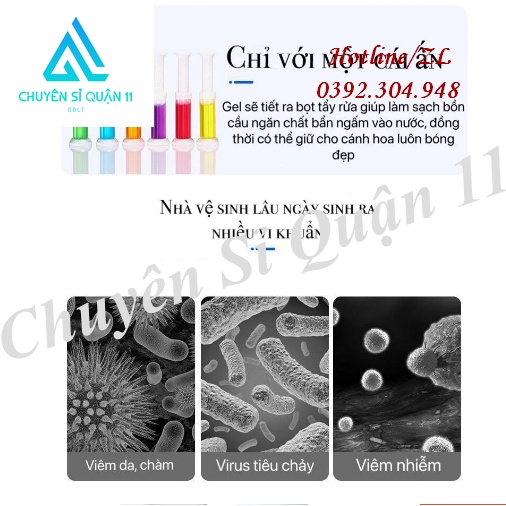 Gel thơm khử mùi diệt khuẩn toilet, Gel dính bồn cầu làm sạch lavabo dạng thạch hình bông hoa