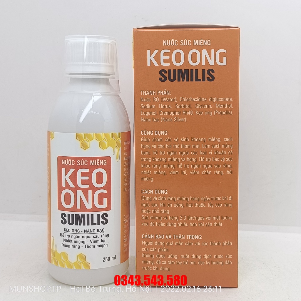 Nước súc miệng KEO ONG SUMILIS chai 250ml