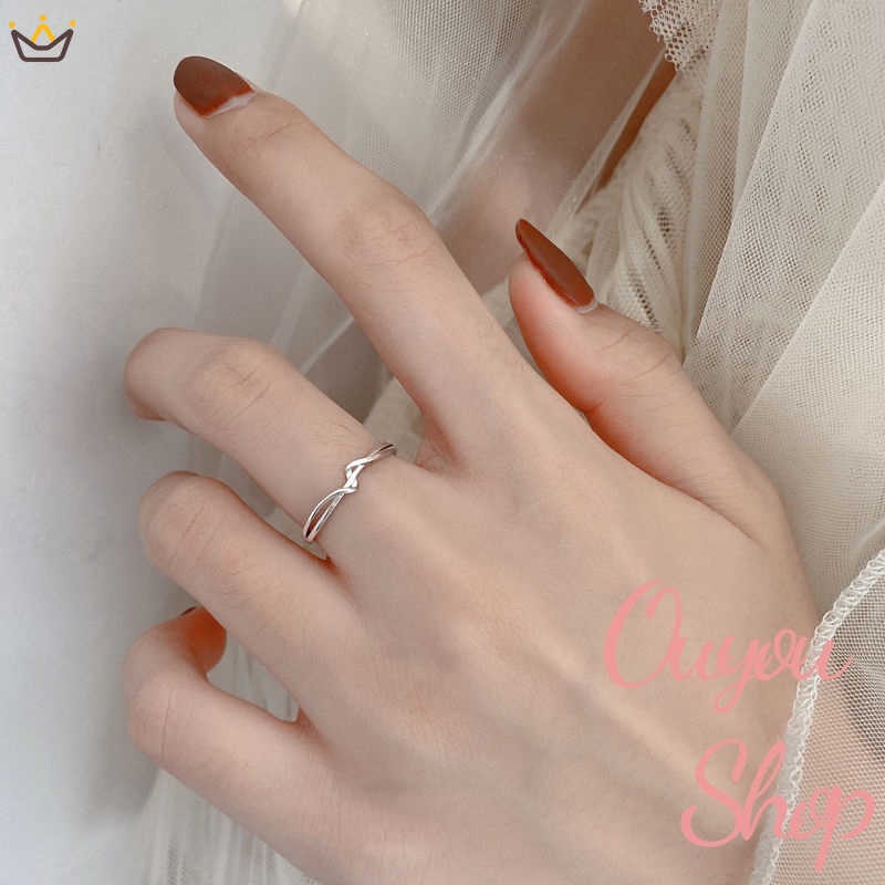 Nhẫn Bạc Hình Gợn Sóng Có Thể Điều Chỉnh Kích Thước Thời Trang Dành Cho Nữ