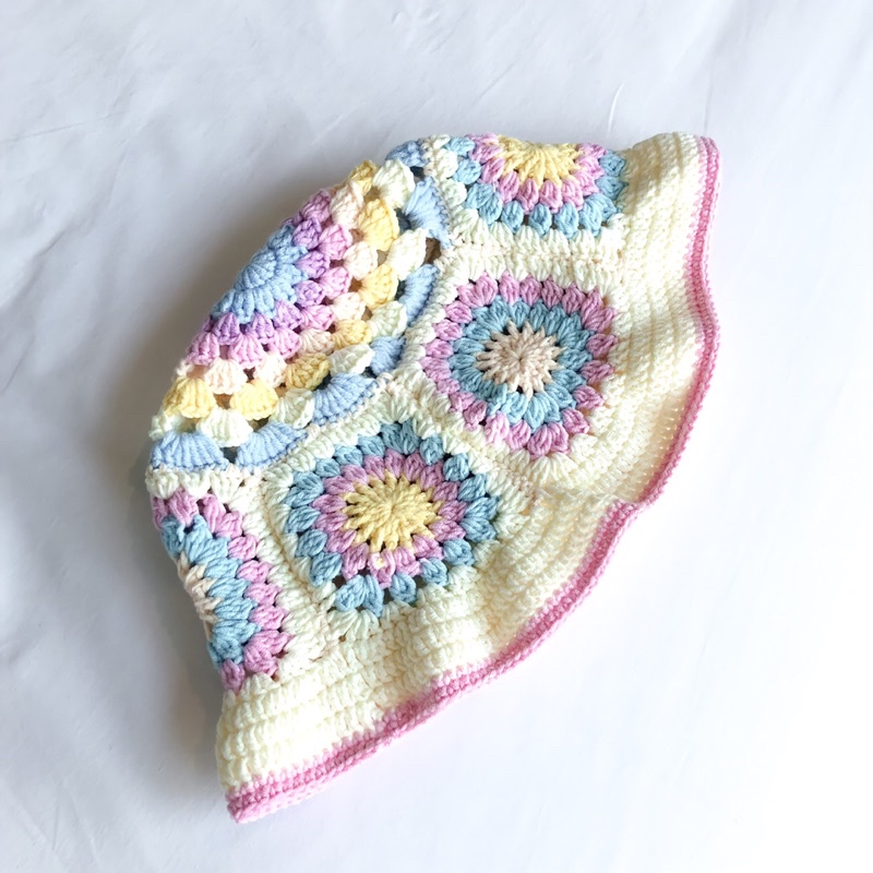 𝙂𝙧𝙖𝙣𝙣𝙮 𝙨𝙦𝙪𝙖𝙧𝙚 𝙩𝙤𝙩𝙚 𝙗𝙖𝙜 x 𝙂𝙧𝙖𝙣𝙣𝙮 𝙨𝙦𝙪𝙖𝙧𝙚 𝙗𝙪𝙘𝙠𝙚𝙩 𝙝𝙖𝙩- TÚI LEN, NÓN LEN CROCHET