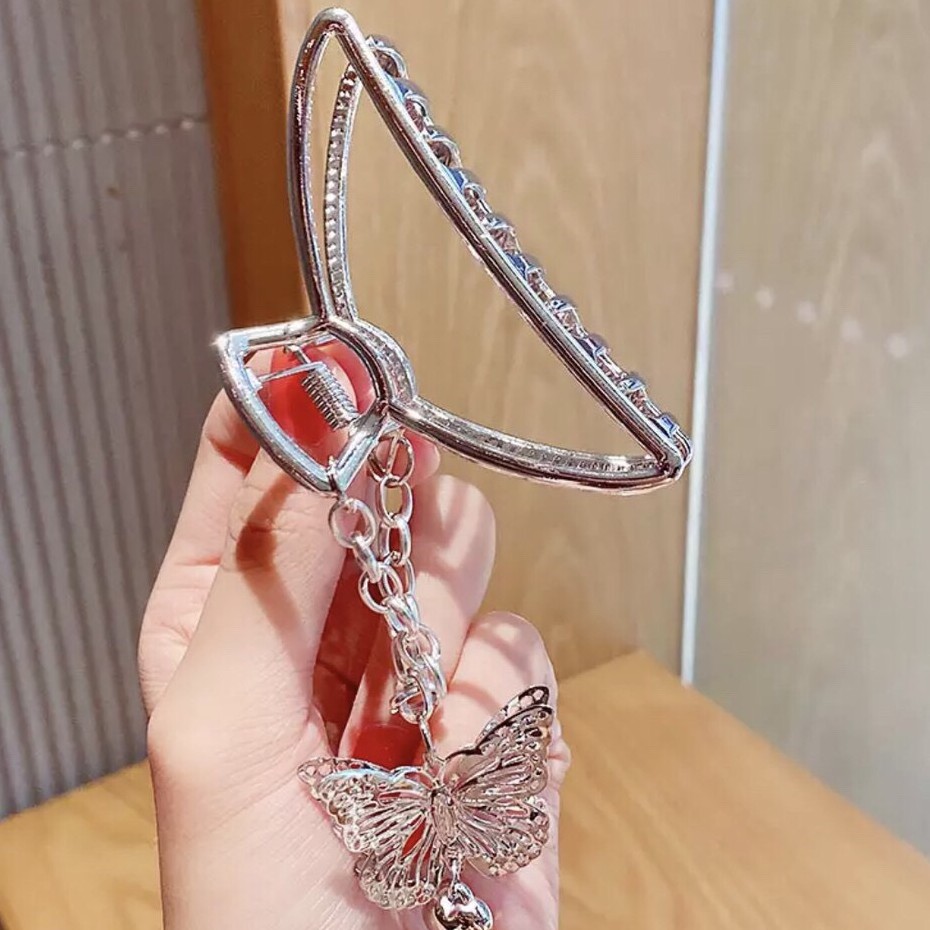 [Rẻ vô địch] KẸP Cặp tóc dây xích bướm màu bạc | BigBuy360 - bigbuy360.vn