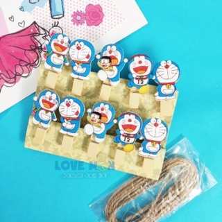 Sét 10 kẹp hình doremon + dây, dễ thương