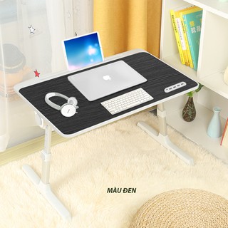 Bàn laptop gấp gọn thông minh thay đổi độ nghiêng , độ cao , ngăn kéo , A-001 bàn màu đen
