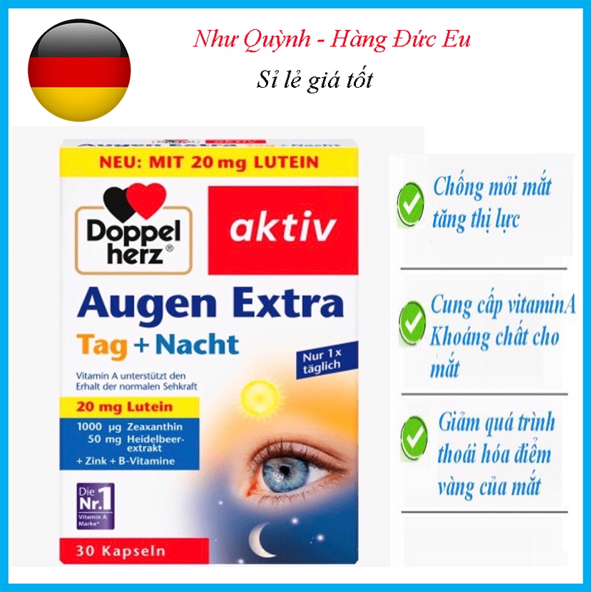 Hàng Đủ Bill  viên uống bổ mắt Augen Extra Doppelherz herz Nội địa Đức