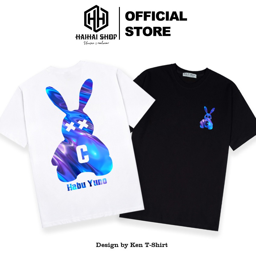 Áo Thun Phản Quang Halogam Rabbit C, Vải Cotton 75% Form Rộng Unisex Nam Nữ Đẹp.