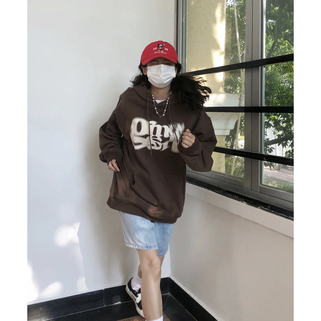 Áo hoodie dáng rộng in chữ phong cách đường phố | BigBuy360 - bigbuy360.vn