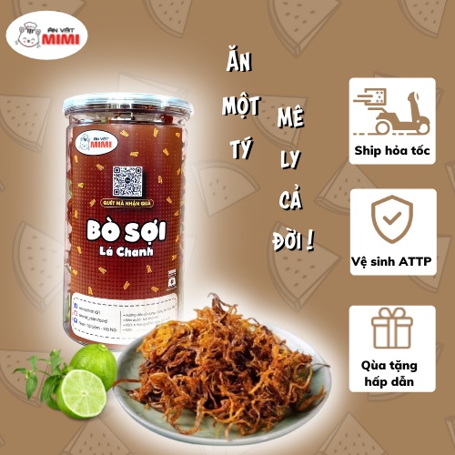 Khô bò lá chanh ngon Mimi | Đồ ăn vặt Hà Nội | 300gr