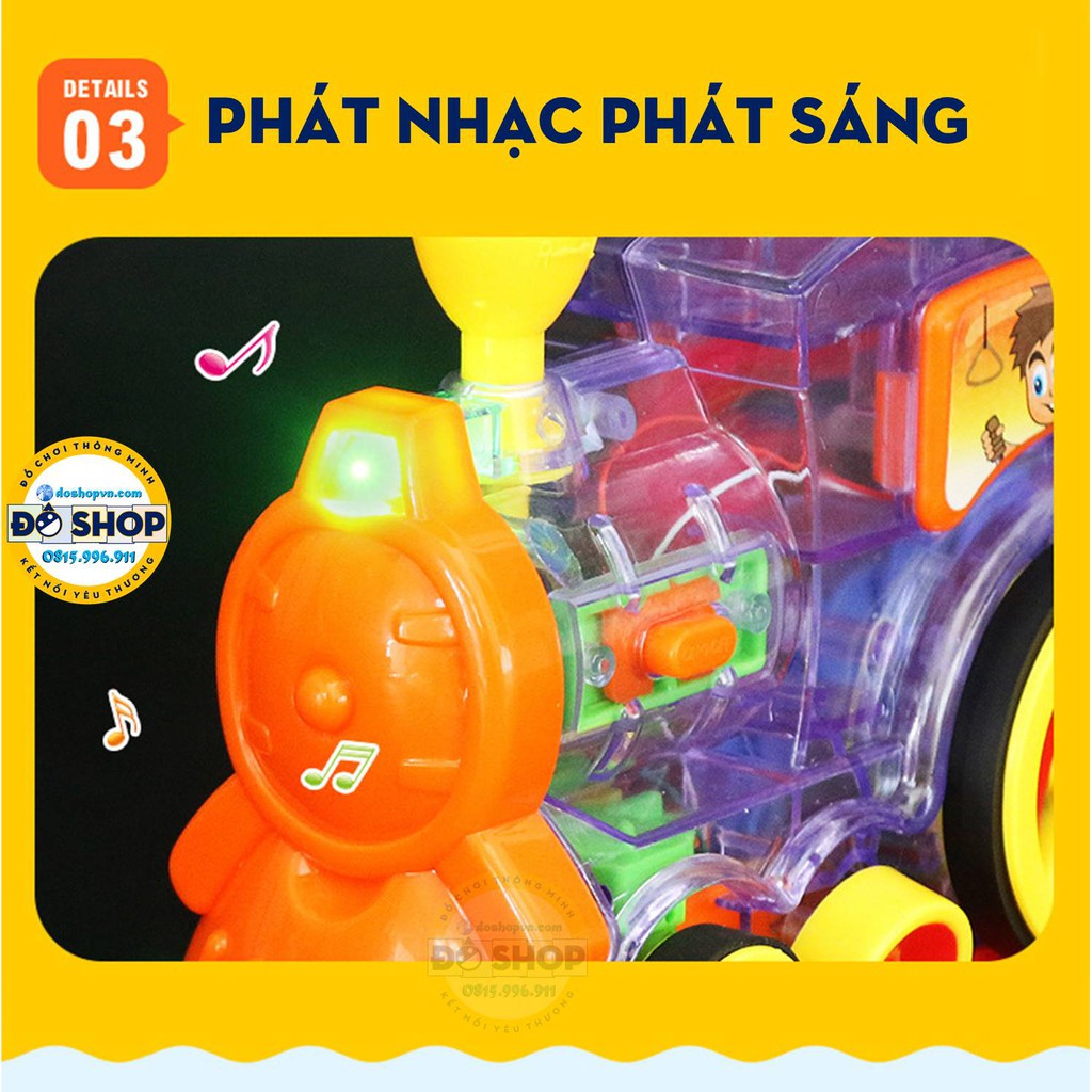 [LOẠI XỊN] Đồ Chơi Tàu Hỏa Domino Phát Nhạc Phát Sáng Dành Cho Bé TD1 (Tặng Kèm Pin) - Đô Shop