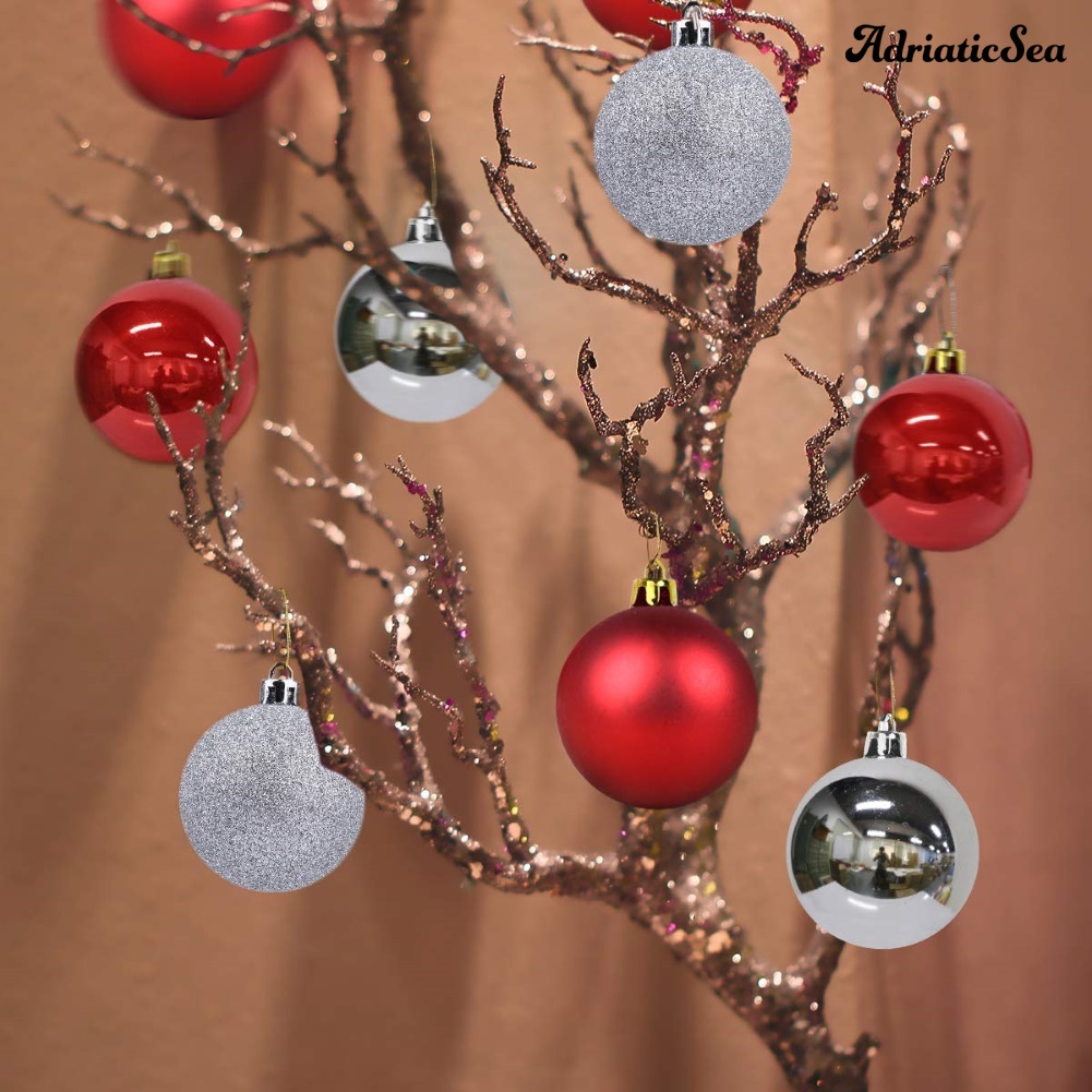 Set 24 Quả Châu 4/6/8cm Trang Trí Cây Thông Noel