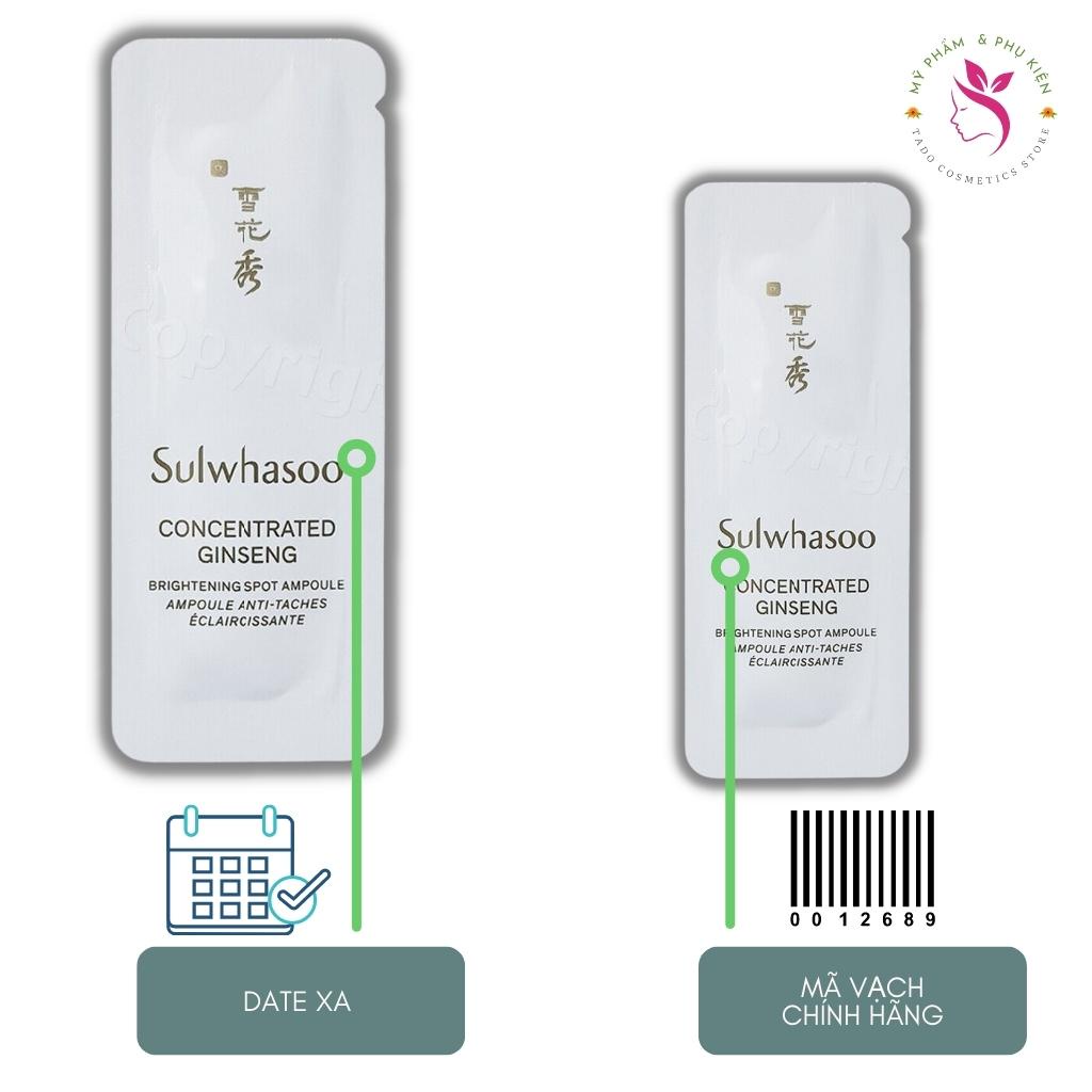 1 gói huyết thanh tinh chất siêu dưỡng trắng da mờ nám Sulwhasoo concentrated Gíneng brightening spot ampoule 1ml