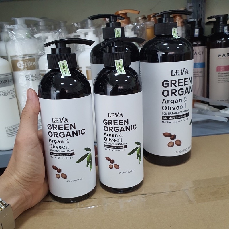 Dầu gội phục hồi hương thơm nước hoa mềm mượt Leva Green Organic 500ml