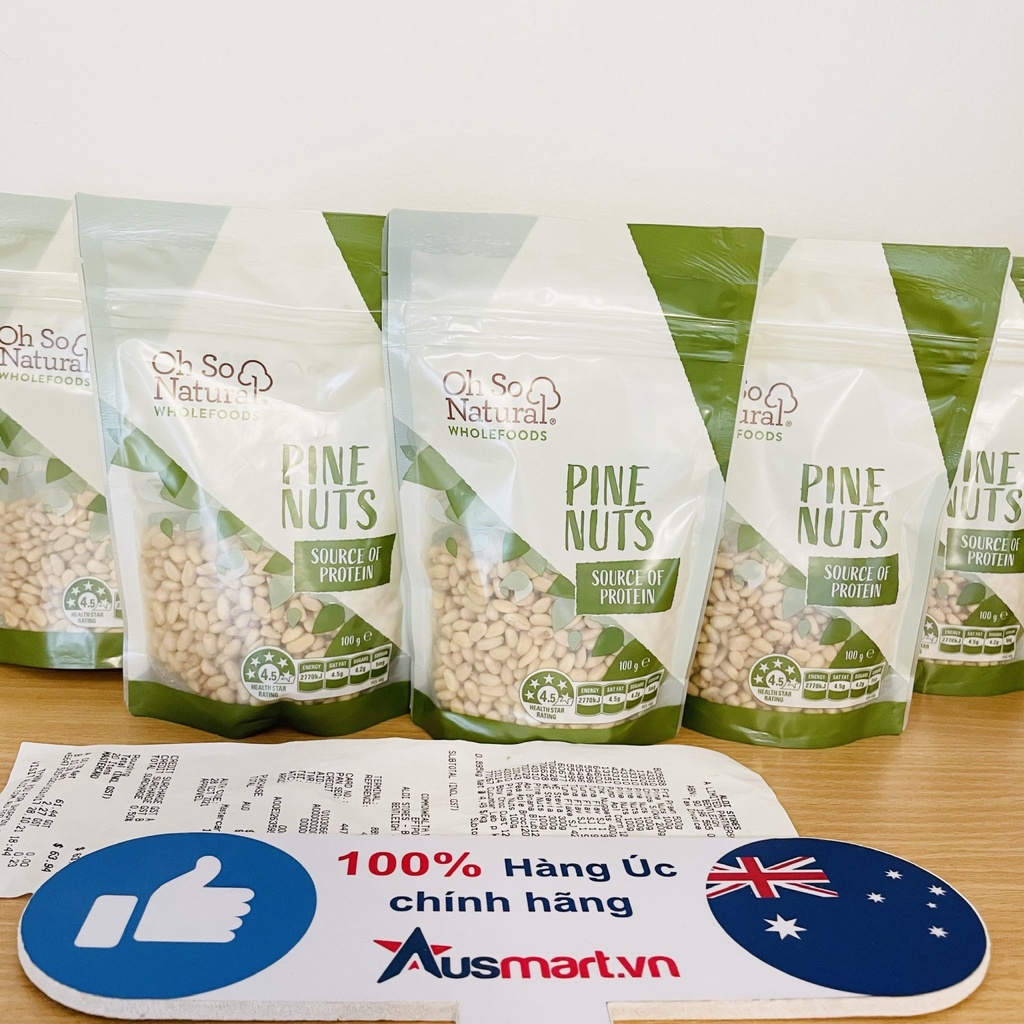Hạt Thông Úc Oh So Natural pine nuts 100gr - chuẩn bill