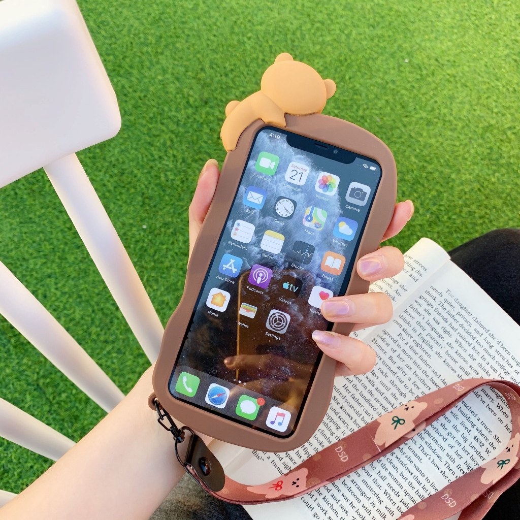 Ốp điện thoại mềm in hình gấu 3d cho Xiaomi Redmi Note 8 Pro Note 7 Mi 10T Lite Pocophone X2 10 Pro 8 8lite 9