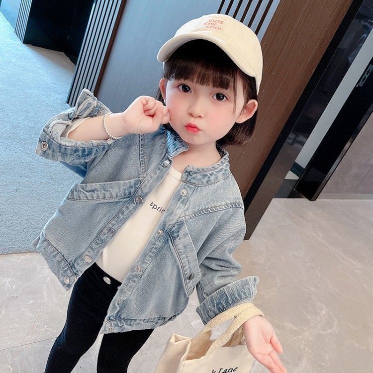 Mới Áo Khoác Denim Thời Trang 2022 Cá Tính Cho Bé Gái