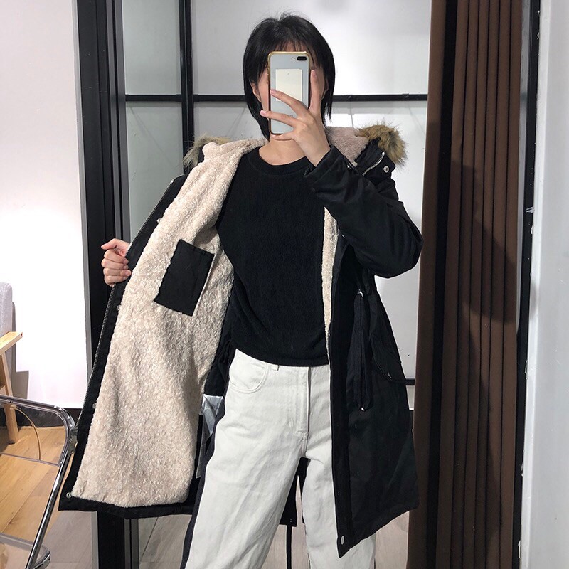 Áo parka lót lông cừu