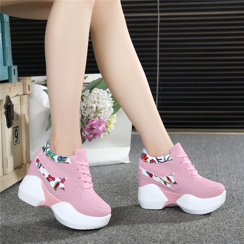 Giày Thể Thao Đế Dày Tăng Chiều Cao Phong Cách Hàn Quốc Cho Phái Nữ