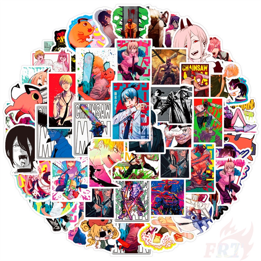50Pcs/Set ❉ Chainsaw Man - Series 04 Anime Cartoon Stickers ❉ Pochita DIY Fashion Mixed Waterproof Doodle Decals Stickers