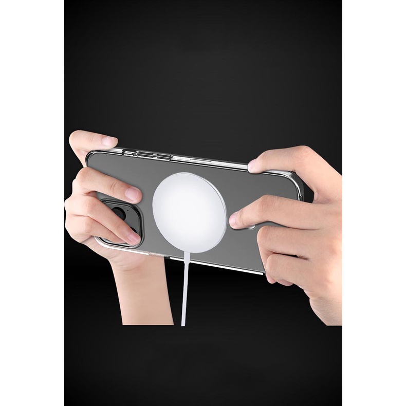 Ốp Lưng hỗ trợ sạc không dây Trong Suốt dành cho iPhone 13 Mini / 13 / 13 Pro / 13 Pro Max.