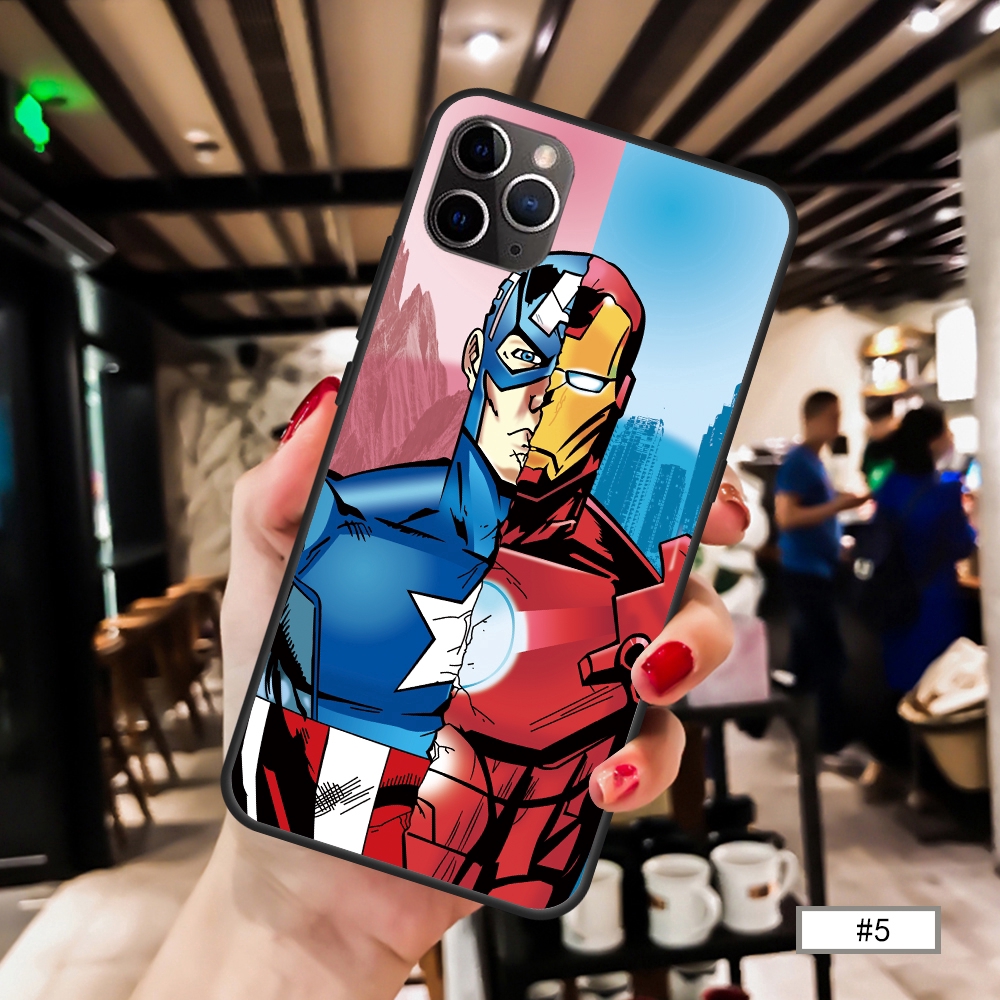 Ốp điện thoại mềm hình nhân vật siêu anh hùng Avengers cho iPhone11 Pro Max Pro 11 XS MAX XR X 7 8 6 6s