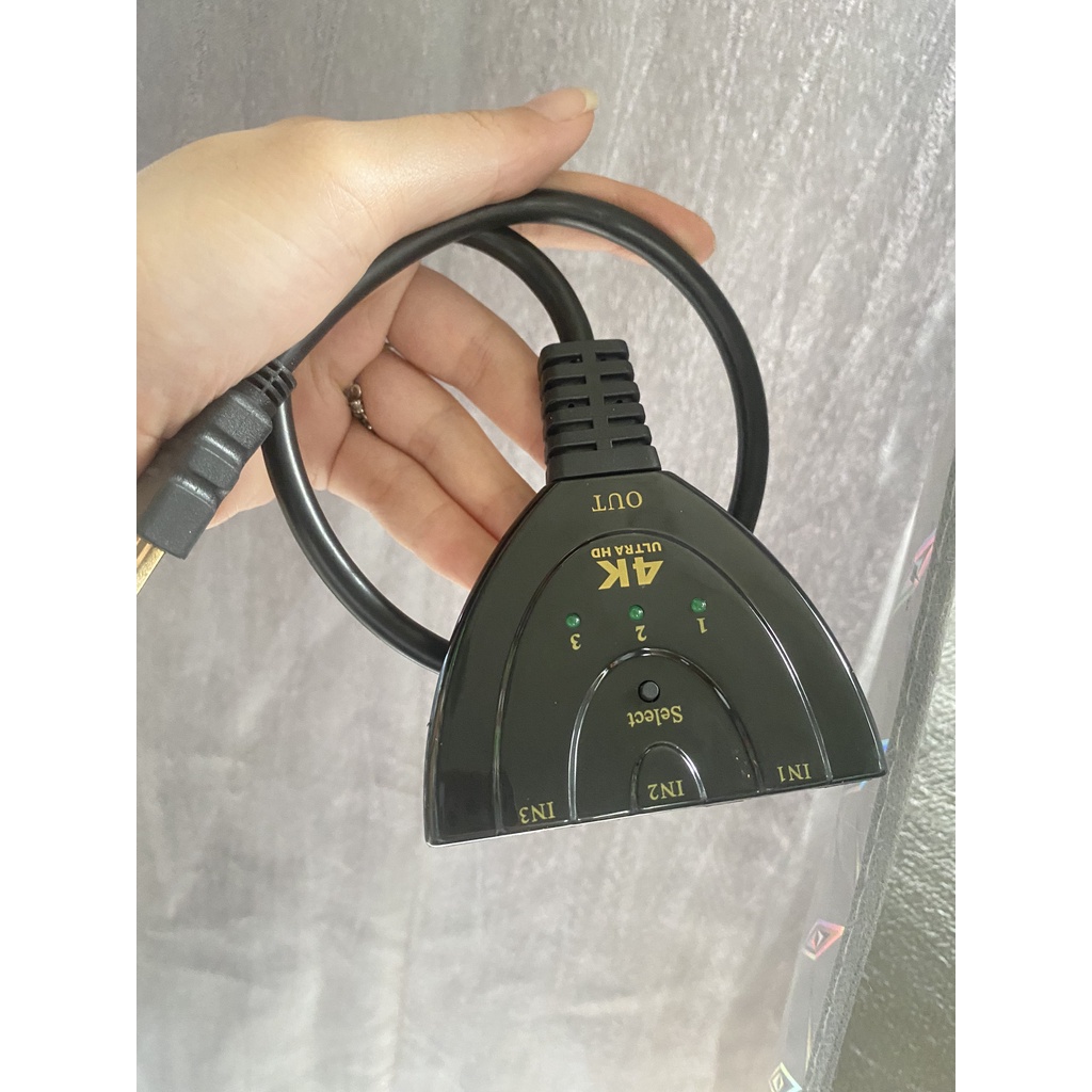 Bộ Chuyển Đổi Hdmi 3 Cổng 3 Đầu Vào 1 Đầu Ra Chất Lượng Cao(tặng kèm móc khoá)