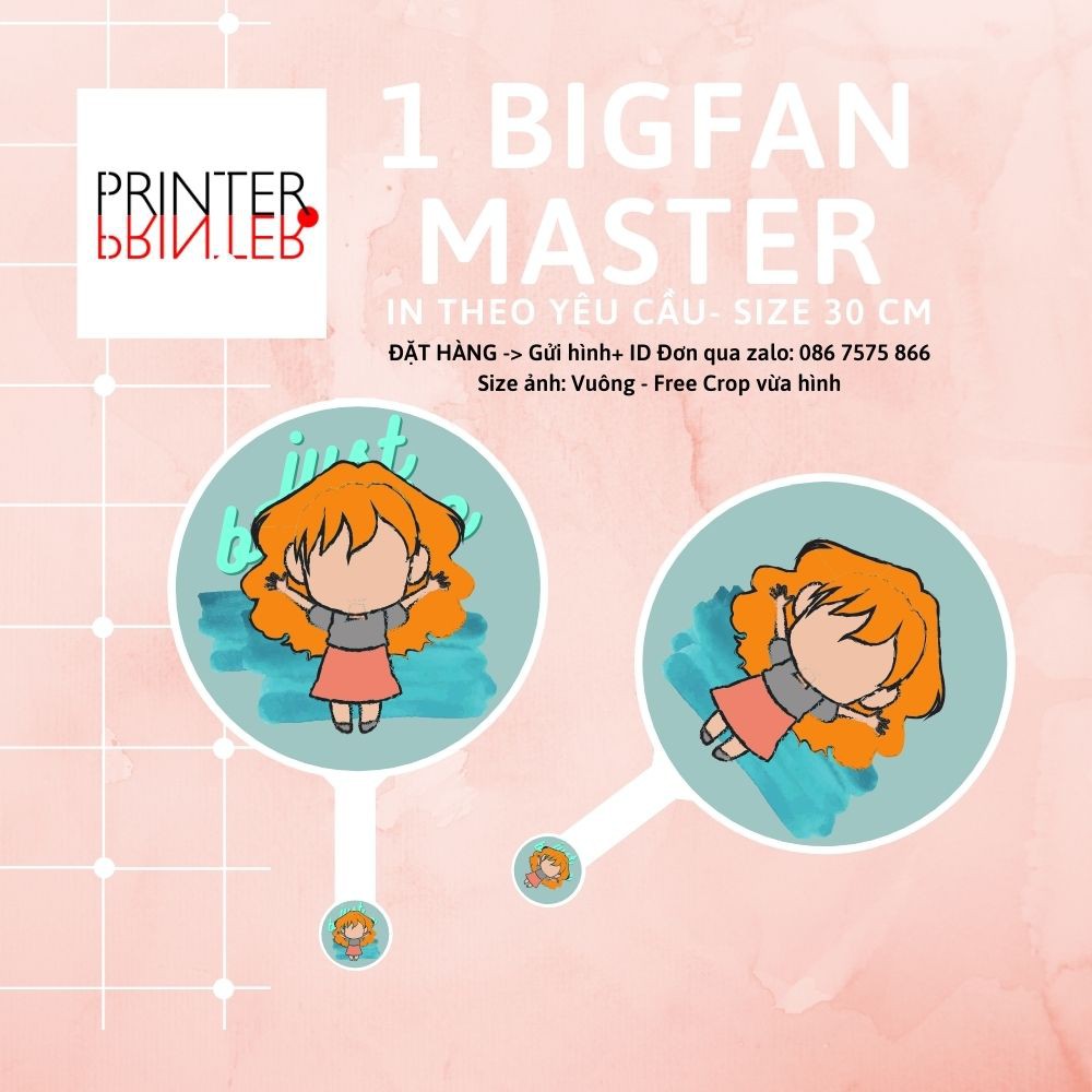 Quạt KHỔNG LỒ (BigFan) (30cm) cán Master In theo yêu cầu