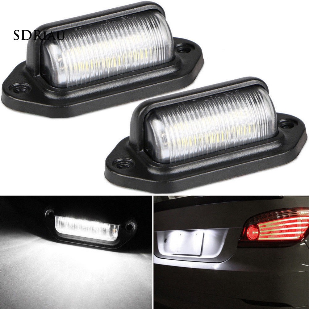 2 Đèn led 6 bóng gắn bảng số xe ô tô 12/24V chất lượng cao