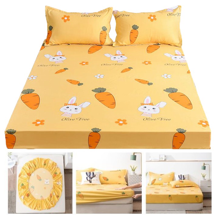 Ga trải giường chống thấm cotton 2 lớp loại tốt siêu mềm, siêu đẹp bộ 1 món (ga giường) shop19k