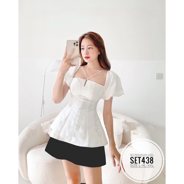 Set bộ áo peplum và váy bigsize