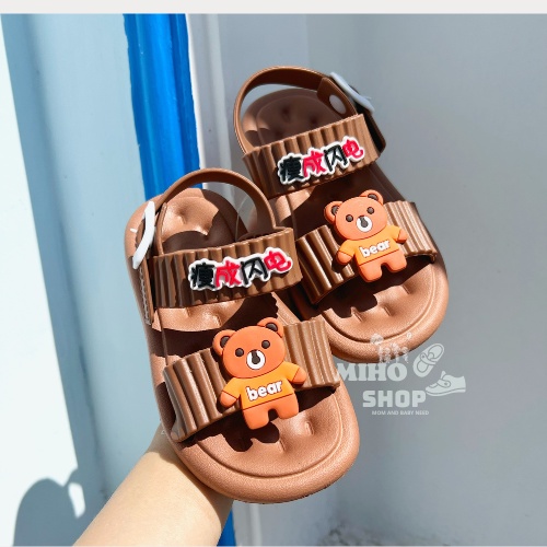 SALE Xăng đan Gấu Quai Cài Nhẹ Mềm Êm Chân Cho Bé Trai Bé Gái